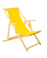 sdraio mare in legno, colore giallo