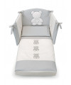 Set lettino Funky Azzurra Design con paracolpi, trapunta con imbottitura estraibile e fodera per cuscino
