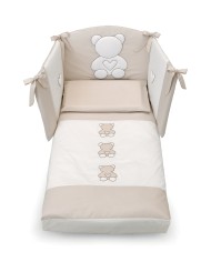 Set lettino Funky Azzurra Design con paracolpi, trapunta con imbottitura estraibile e fodera per cuscino