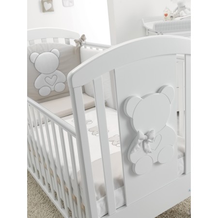 Set lettino Funky Azzurra Design con paracolpi, trapunta con imbottitura estraibile e fodera per cuscino