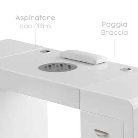 Tavolo Per Manicure Professionale Componibile Con Espositore E Led