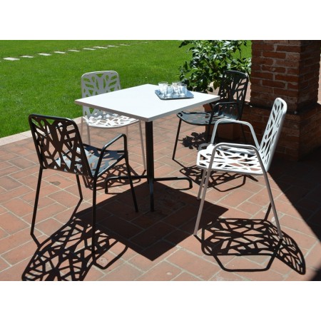 Sedia da giardino con braccioli, antracite e bianco - su richiesta