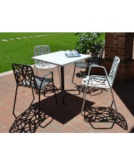 Sedia da giardino con braccioli, antracite e bianco - su richiesta