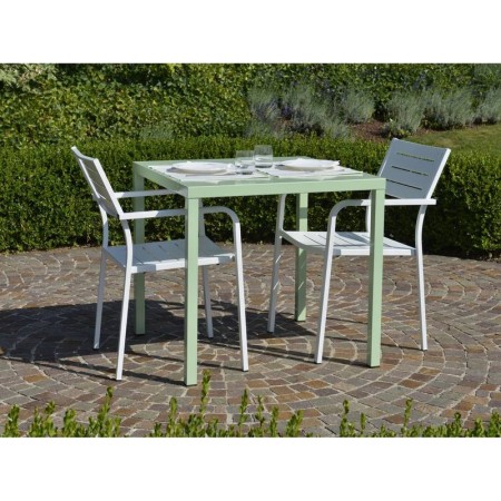 Poltroncina da giardino in acciaio, impilabile, made in Italy