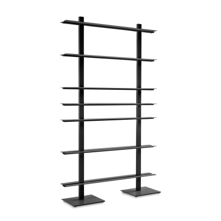 Libreria a parete, B.Bliotek, larghezza 120 cm, nero opaco