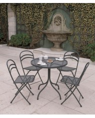 Sedia pieghevole da giardino in acciaio, made in Italy