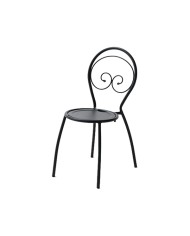 Sedia in metallo da giardino, made in Italy, impilabile, antracite