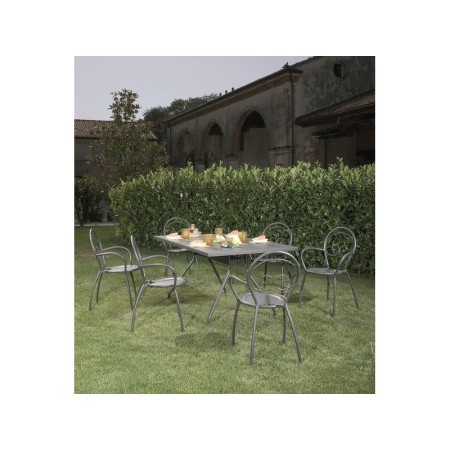 Poltroncina da giardino con braccioli, made in Italy