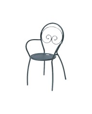 Sedia da giardino con braccioli, made in Italy, impilabile
