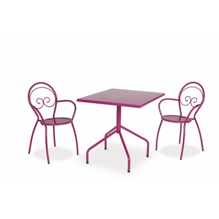 Sedia con braccioli da giardino, colore fucsia su richiesta