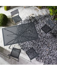 Tavolo da giardino fisso, Made in Italy, 120x80 cm, con sedie modello Lola