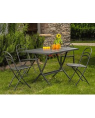 Tavolo da giardino pieghevole, Made in Italy, con le sedie Flipper