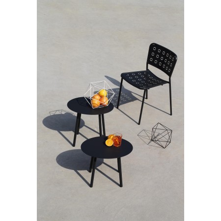 Tavolino ovale da giardino, diverse altezze, Made in Italy, antracite