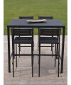Tavolo alto in metallo, altezza 105 cm, Made in Italy, 60x80, antracite