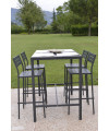 Tavolo alto in metallo, altezza 105 cm, Made in Italy, 80x80 cm