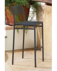 Sgabello in metallo Made in Italy, altezza seduta 75 cm, grigio antracite