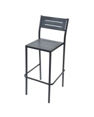 Sgabello in metallo impilabile, made in Italy, altezza seduta 75 cm