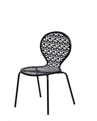 Sedia da giardino, impilabile, in acciaio, Made in Italy