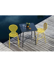 Sgabello in metallo made in Italy, altezza seduta 75 cm, giallo su richiesta