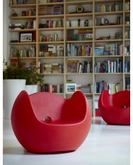 poltroncina lounge in polietilene Slide, rossa