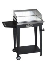 Grill 6.4 antracite liscia con para-schizzi, portapiatti e kit mensola e ruote