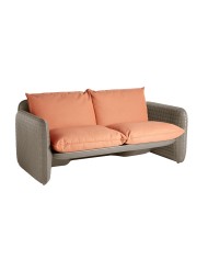 Mara Sofa grigio argilla - cuscino arancione