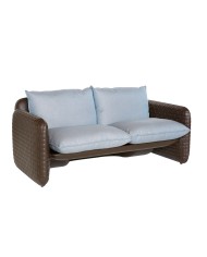 Mara Sofa struttura cioccolato - cuscino blu river