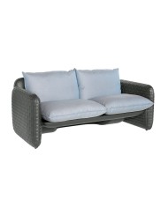 Mara Sofa grigio elefante con cuscino blu river