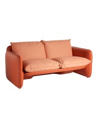 Mara Sofa struttura cuoio arancione - cuscino arancione