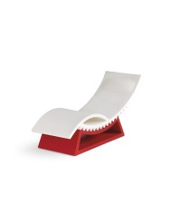 Chaise Longue Tic Tac bianca e rossa