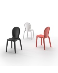 Chloè chair nero - corallo - bianco