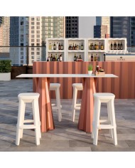 Frozen Square Stool bianco