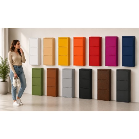 Scarpiera Slim in Metallo 3 Ante