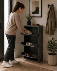 Scarpiera Slim in Metallo 3 Ante