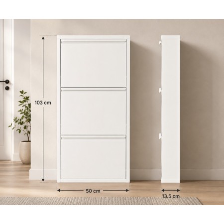 Scarpiera Slim in Metallo 3 Ante