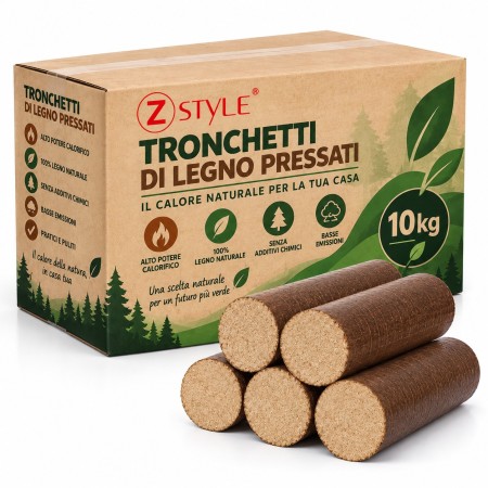 Tronchetti di Legno Pressato ZStyle – Bricchetti per Camino e Stufa