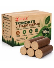 Tronchetti di Legno Pressato ZStyle – Bricchetti per Camino e Stufa