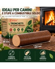 Tronchetti di Legno Pressato ZStyle – Bricchetti per Camino e Stufa