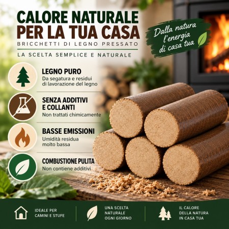 Tronchetti di Legno Pressato ZStyle – Bricchetti per Camino e Stufa