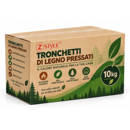 Tronchetti di Legno Pressato ZStyle – Bricchetti per Camino e Stufa